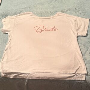 Light Pink 'Bride' Short Sleeve Tee - Casual Bridal Shirt